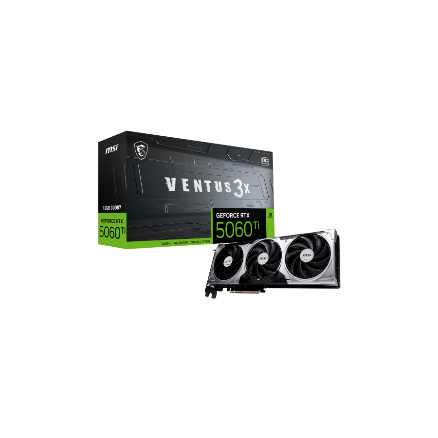 28596-MSI VENTUS GeForce RTX 5060 TI 16G 3X OC NVIDIA 16 GB GDDR7 28596-MSI VENTUS GeForce RTX 5060 TI 16G 3X OC NVIDIA 16 GB GDDR7