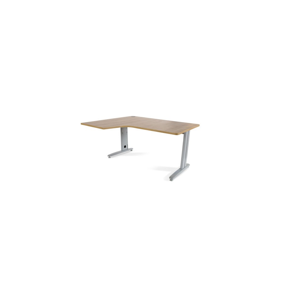 2885-MESA DE OFICINA SERIE METAL FORMA L IZQUIERDA 160X120 GRIS / ROBLE ROCADA 2053AC08