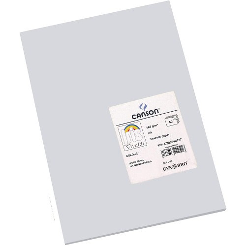 28860-PAQUETE 50 HOJAS CARTULINA IRIS A4 185G GRIS PERLA GUARRO CANSON C200040177