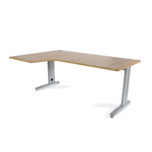 2889-MESA DE OFICINA SERIE METAL FORMA L IZQUIERDA 180X120 GRIS / ROBLE  ROCADA 2054AC08