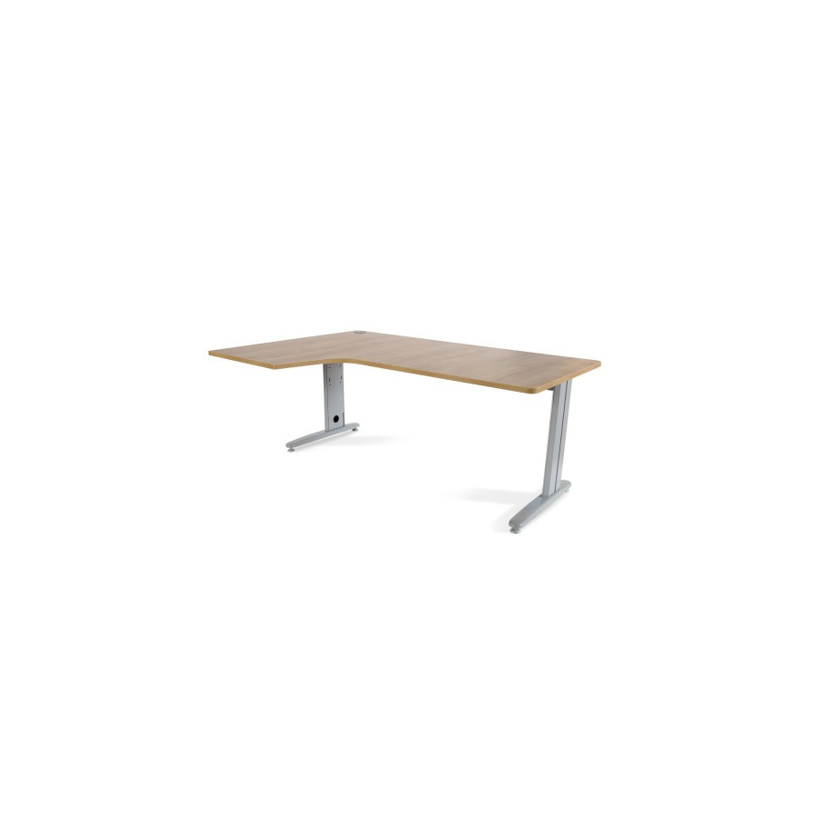 2889-MESA DE OFICINA SERIE METAL FORMA L IZQUIERDA 180X120 GRIS / ROBLE  ROCADA 2054AC08