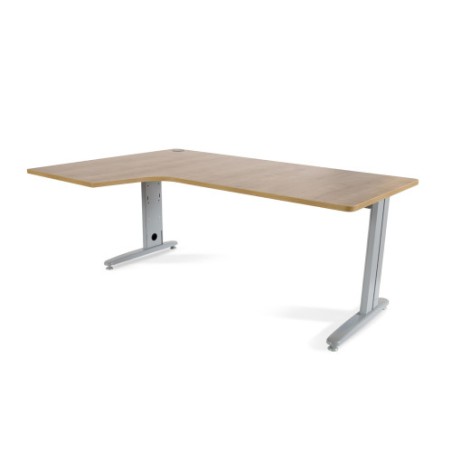2889-MESA DE OFICINA SERIE METAL FORMA L IZQUIERDA 180X120 GRIS / ROBLE  ROCADA 2054AC08