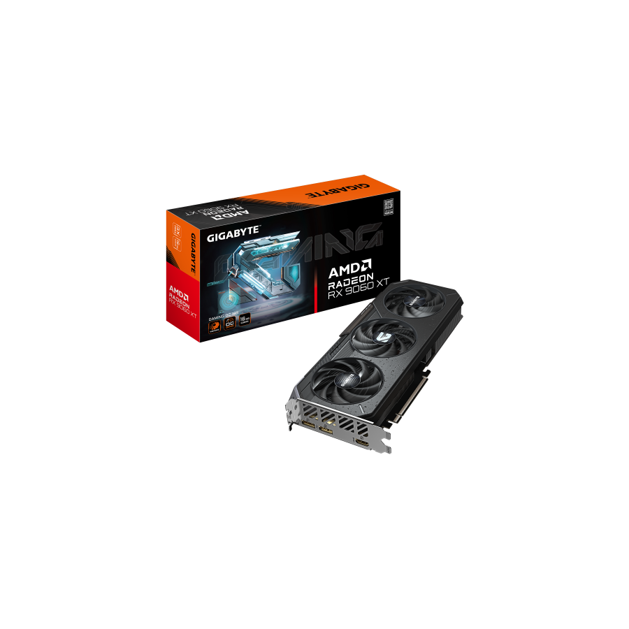 29104-GIGABYTE Radeon RX 9060 XT GAMING OC 16G Tarjeta Grafica - 16GB GDDR6, 128bit, PCI-E 5.0, 3320 MHz Frecuencia del
