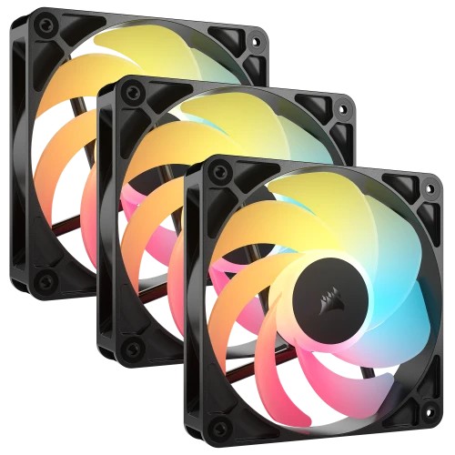 29362-Corsair RS120-R ARGB Carcasa del ordenador Ventilador 12 cm Negro 3 pieza(s)