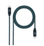 29432-Nanocable Cable USB 3.2 Gen2x2 20Gbps 5A/100W 4K/60Hz USB-C/M-USB-C/M, Gris/Negro, 0.5 m