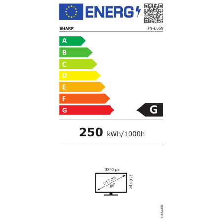 30066-SHARP-NEC MULTISYNC E869 86" E SERIES LFD, UHD, 400CD/M2, DIRECT LED BACKLIGHT, 18/7 PROOF, MEDIA PLAYER (60006186