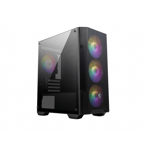 30320-MSI MAG FORGE M100A carcasa de ordenador Micro Torre Negro, Transparente