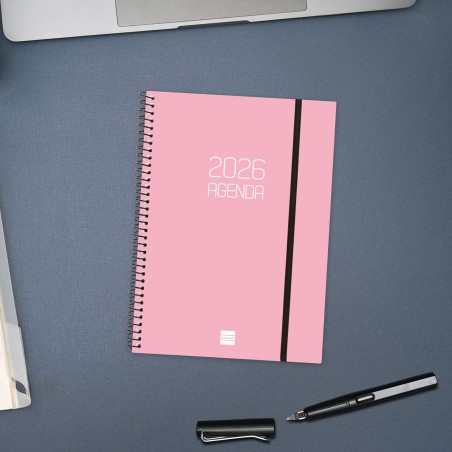30436-AGENDA 2026 BASIC OPAQUE E10 155X212MM SEMANA VISTA HORIZONTAL ROSA FINOCAM 742764526