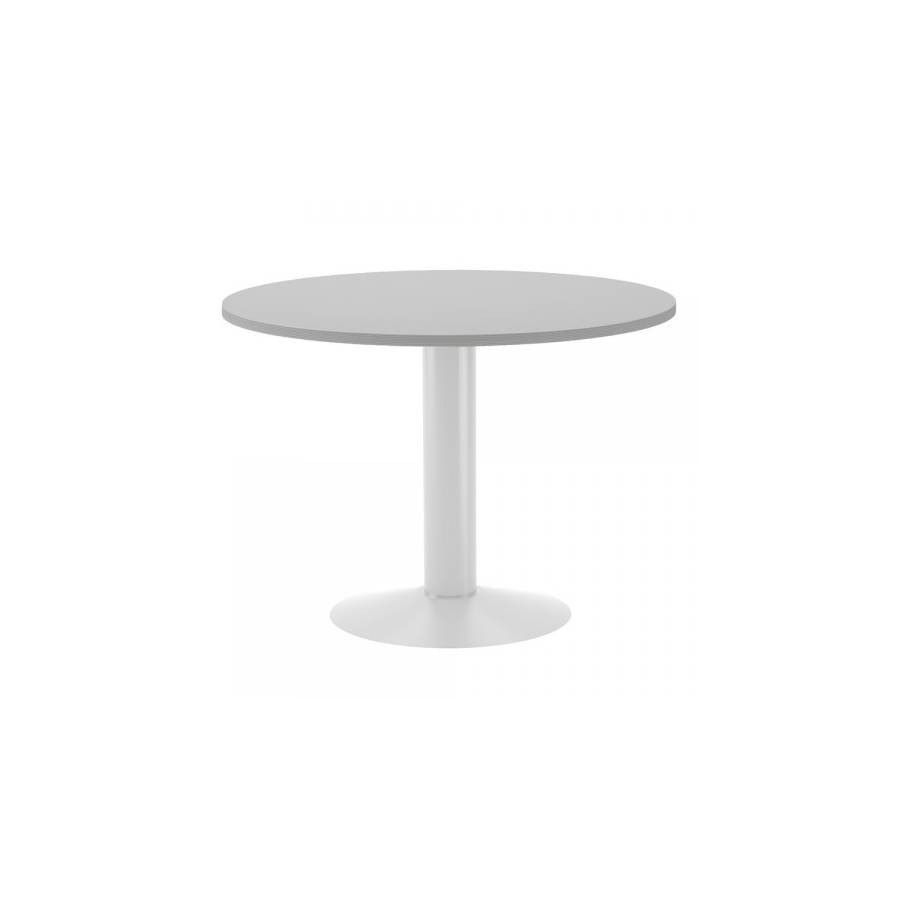 3076-MESA DE REUNIONES REDONDA 100CM DE DIAMETRO. ALTURA 72CM. COLOR: PATA METALICA BLANCA / TABLERO GRIS ROCADA 3005ATW 3076-MESA DE REUNIONES REDONDA 100CM DE DIAMETRO. ALTURA 72CM. COLOR: PATA METALICA BLANCA / TABLERO GRIS ROCADA 3005ATW