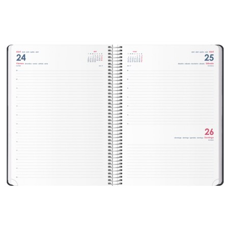 30778-AGENDA 2026 SYNCRO ESPIRAL DIA PAGINA 21 X 29 CM. NEGRO DOHE 11617 - 26