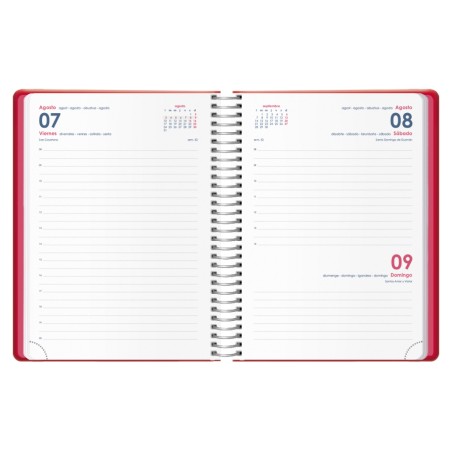 30805-AGENDA 2026 DENVER ESPIRAL DIA PAGINA 15 X 21 CM. COLOR ROJO DOHE 12719 - 26