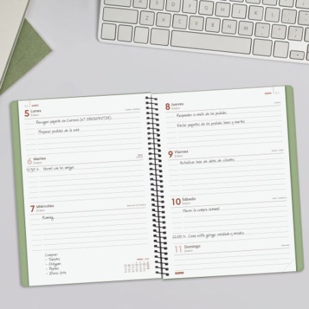 30901-AGENDA 2026 BASIC MY E10 155X212MM SEMANA VISTA HORIZONTAL VERDE FINOCAM 743502026