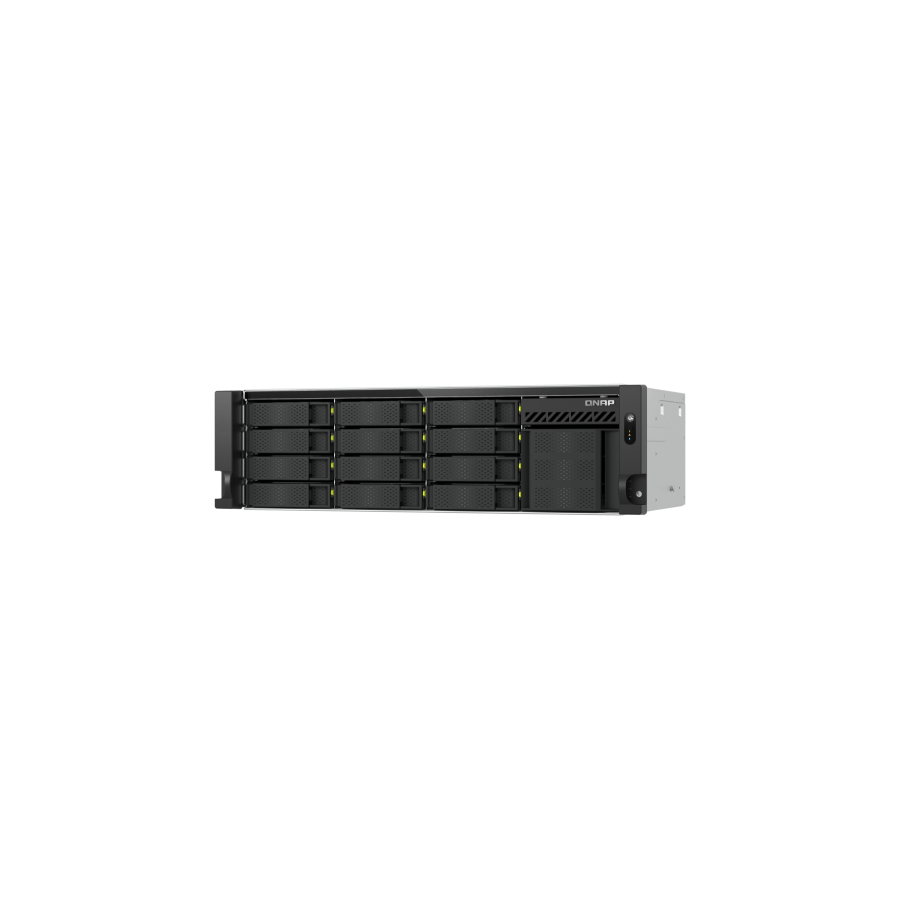 31044-QNAP TS-H1655XEU-RP Servidor de almacenamiento Bastidor (3U) Intel AtomR C5125 8 GB DDR4 0 TB QuTS hero Negro, Gri