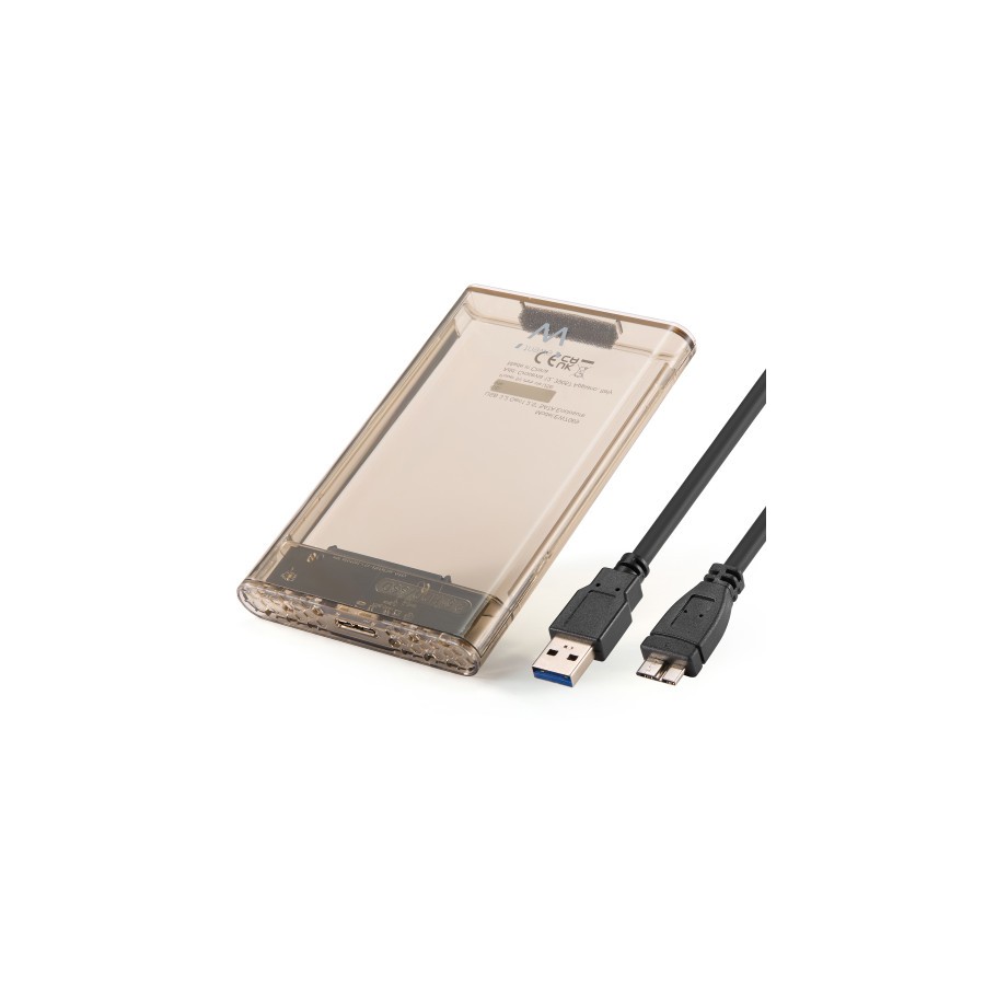 31059-Ewent EW7069 caja para disco duro externo Caja externa para unidad de estado solido (SSD) Transparente 2.5"