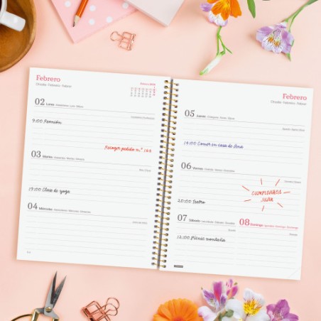 31073-AGENDA 2026 TRENDY DESIGN E10 155X212MM SEMANA VISTA HORIZONTAL FLORA FINOCAM 742233026