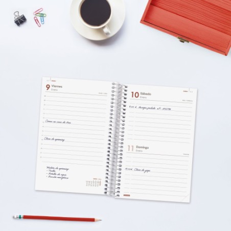 31118-AGENDA 2026 BASIC YEAR E5 117X181MM DIA PAGINA ROJO FINOCAM 741093026