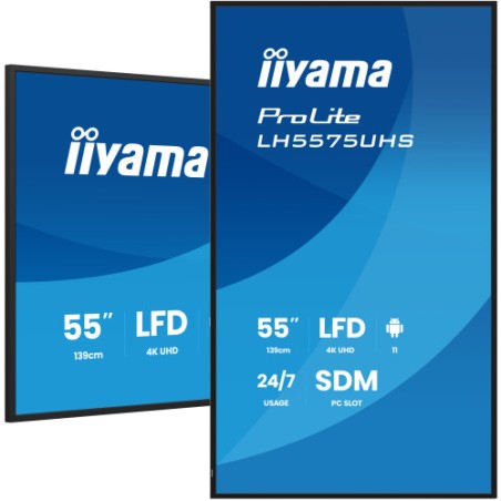 31128-MONITOR TACTIL IIYAMA 55" 3840X2160, UHD VA, 500CD/M2, HORIZ VERT,FAILOVER,MM 2X 10W, HDMI 3X, DP, DP-OUT, USB 2.0