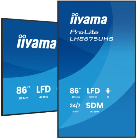 31130-MONITOR TACTIL IIYAMA 86" 3840X2160, UHD VA, 500CD/M2, HORIZ VERT,FAILOVER, MM 2X 10W, HDMI 3X, DP, DP-OUT, USB 2.