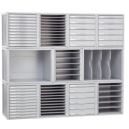 31312-MODULO ARCHISYSTEM DE 9 BANDEJAS 356X316X303 MM GRIS ARCHIVO 2000 8409B GS