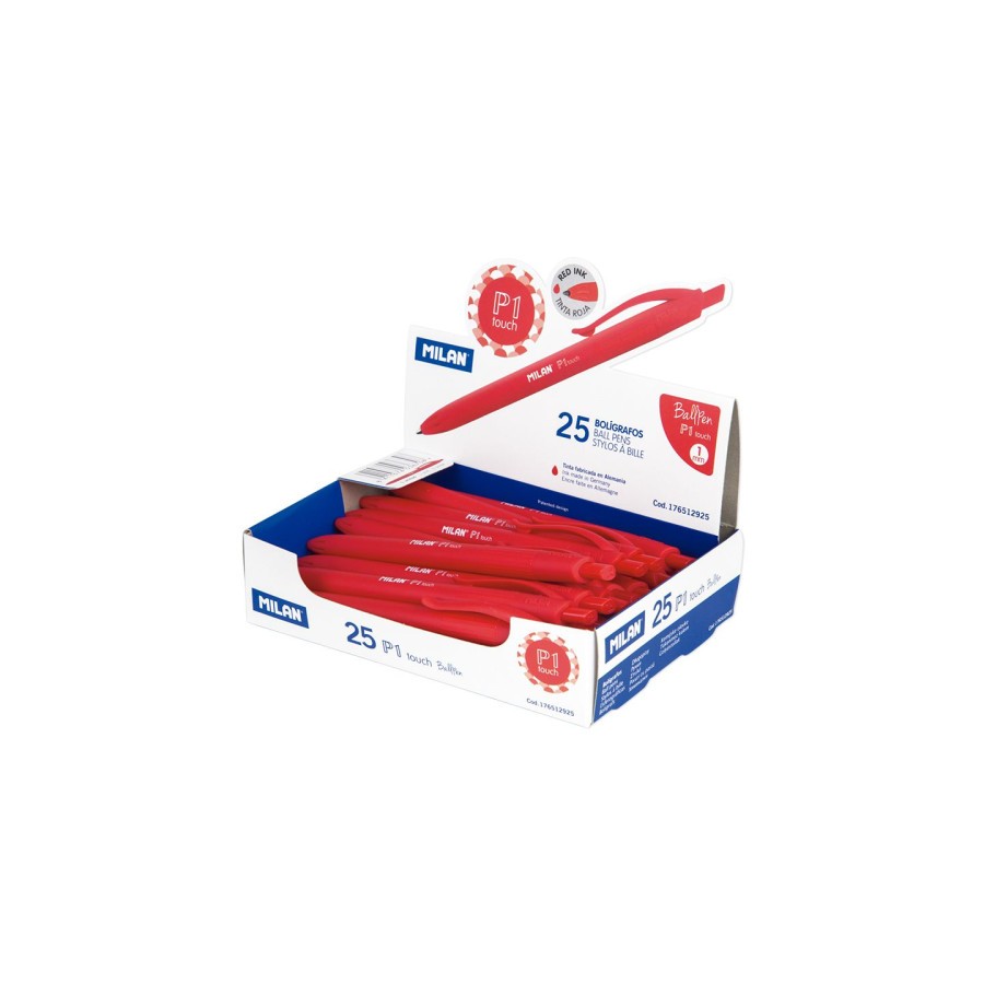 3135-Milan 176512925 boligrafo Rojo Boligrafo de punta retractil con pulsador 25 pieza(s)