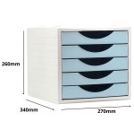 31377-MODULO ECOGREEN 5 CAJONES 100% RECICLADO Y RECICLABLE DIN A4 FOLIO Y SUBCARPETA MEDIDAS: 340X270X260 MM CARCASA GR