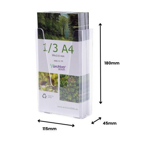 31391-PORTAFOLLETOS MURAL PREMIUM 1/3 A4 VERTICAL 45x115x180MM ARCHIVO 2000 9006CSTP