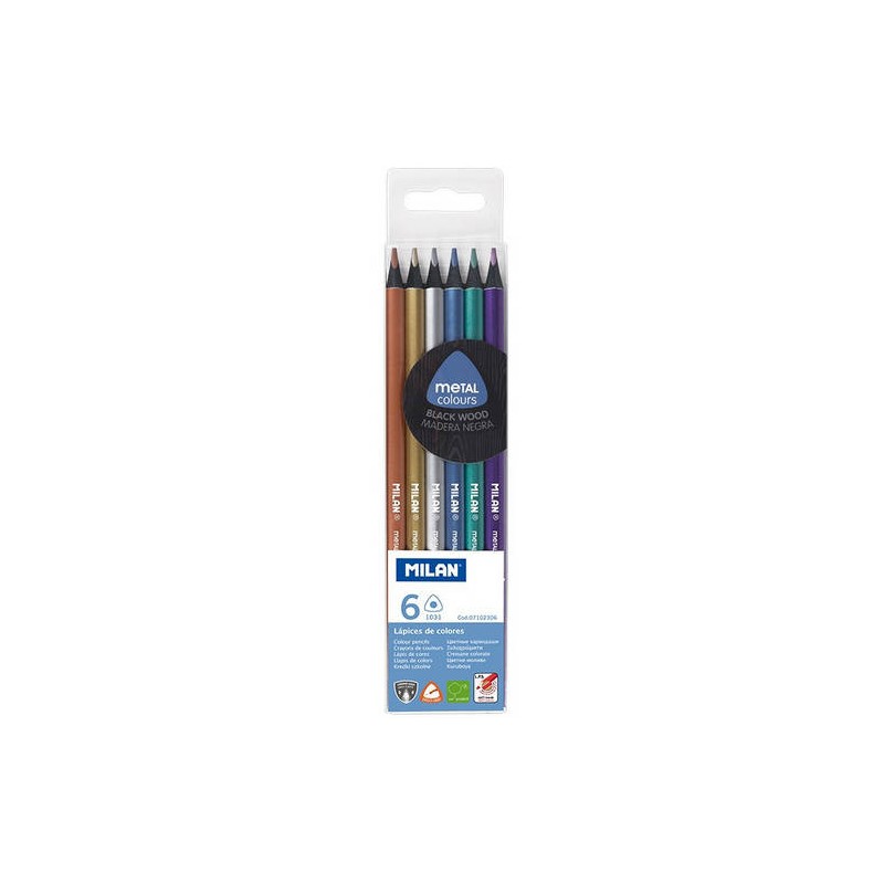 3163-ESTUCHE DE 6 LAPICES DE COLORES METALICOS MILAN 07102306 3163-ESTUCHE DE 6 LAPICES DE COLORES METALICOS MILAN 07102306
