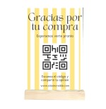 31685-EXPOSITOR SOBREMESA DOBLE CARA A6 VERTICAL CON BASE DE MADERA 30x105x170MM A6 ARCHIVO 2000 15906M1 CS TP