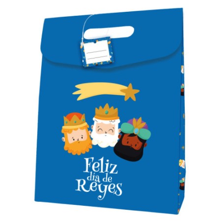 31845-BOLSA CARTON CIERRE ADHESIVO REYES MAGOS (338X41 CM) COLORES SURTIDOS BISMARK 332880