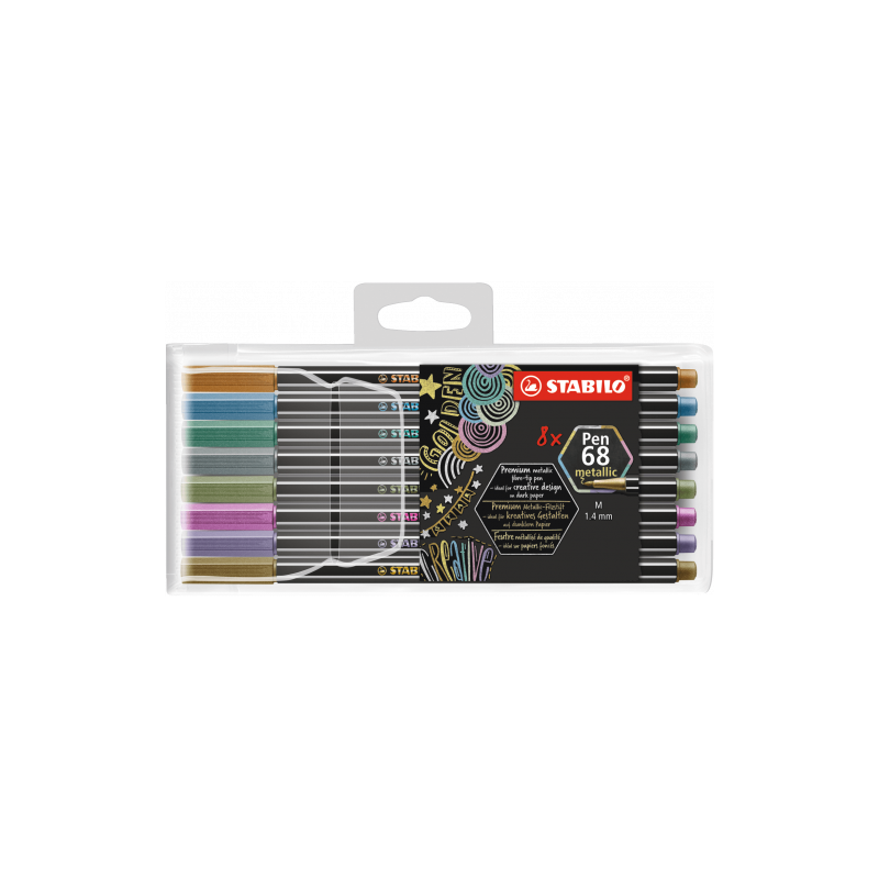 3185-ESTUCHE 8 UNIDADES ROTULADOR PEN 68 COLORES METALLIC PUNTA 1,4 MM STABILO 6808/8-11