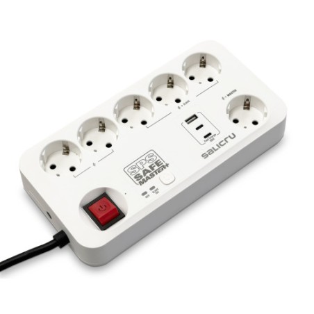 31889-Salicru SPS SAFE MASTER+ Blanco 6 salidas AC 230 V 1,4 m