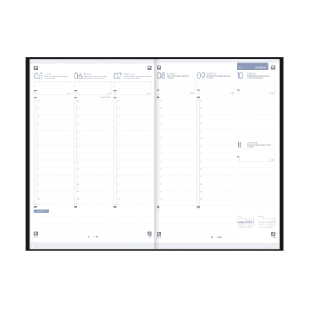 31903-AGENDA 2026 MINIMAL A5 15X21CM SEMANA VISTA COLOR NEGRO OXFORD 400201725
