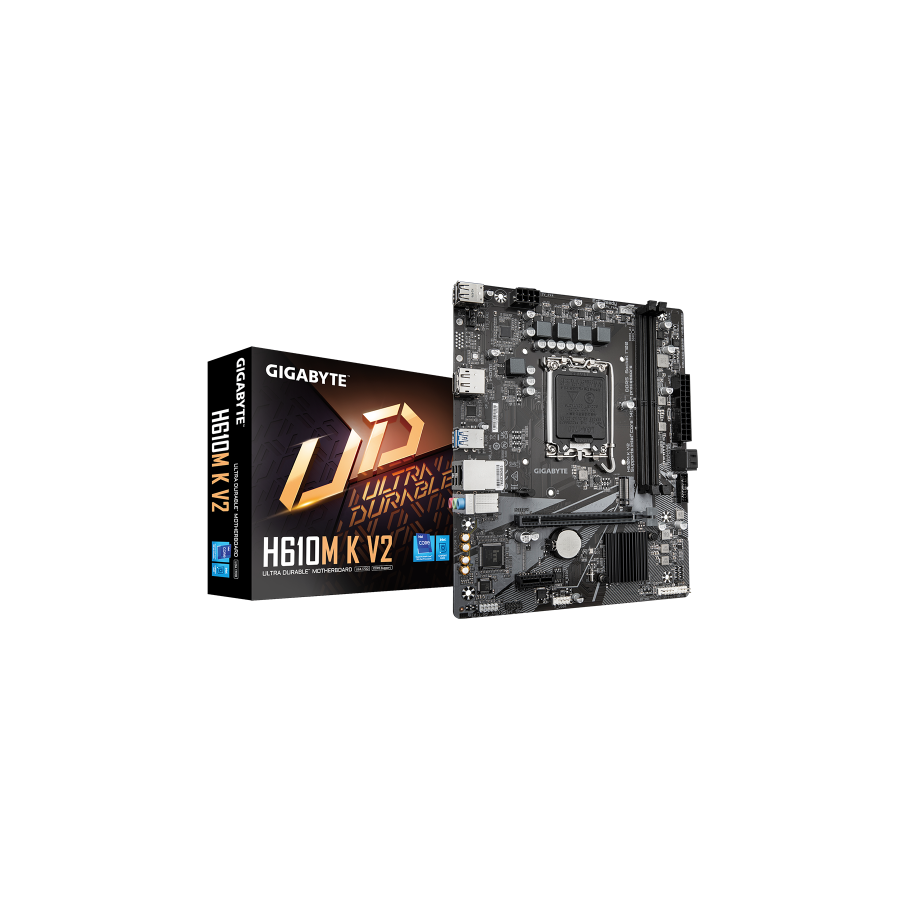 32068-GIGABYTE H610M K V2 Placa base - Procesadores Intel Core 14a generacion, hasta 5600 MHz DDR5, 1xPCIe 3.0 M.2, LAN 32068-GIGABYTE H610M K V2 Placa base - Procesadores Intel Core 14a generacion, hasta 5600 MHz DDR5, 1xPCIe 3.0 M.2, LAN