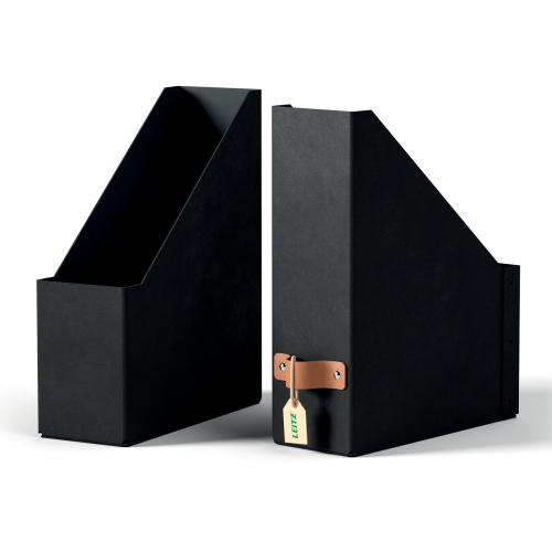 32198-PACK 2 REVISTEROS DE CARTON COLOR NEGRO LEITZ 24710095