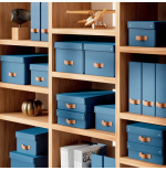 32223-PACK 2 CAJAS DE ALMACENAMIENTO CARTON MEDIANA BAJA COLOR AZUL LEITZ 61480068