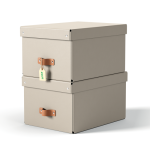 32226-PACK 2 CAJAS DE ALMACENAMIENTO CARTON MEDIANA COLOR BEIGE LEITZ 61490012