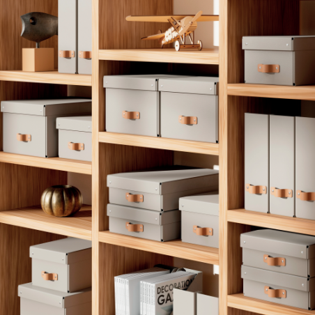 32227-PACK 2 CAJAS DE ALMACENAMIENTO CARTON MEDIANA COLOR BEIGE LEITZ 61490012