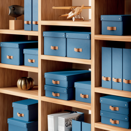 32231-PACK 2 CAJAS DE ALMACENAMIENTO CARTON MEDIANA COLOR AZUL LEITZ 61490068