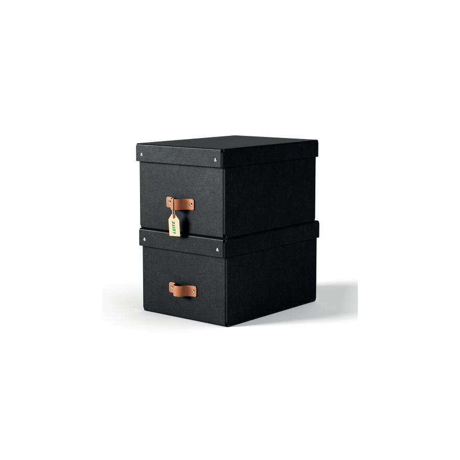 32232-PACK 2 CAJAS DE ALMACENAMIENTO CARTON MEDIANA COLOR NEGRO LEITZ 61490095 32232-PACK 2 CAJAS DE ALMACENAMIENTO CARTON MEDIANA COLOR NEGRO LEITZ 61490095
