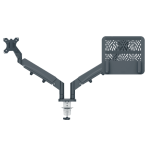 32238-BRAZO DUAL PARA MONITOR Y PORTATIL LEITZ ERGO SPACESAVING COLOR  GRIS OSCURO KENSINGTON 65380089