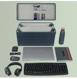 32242-BOLSA DE TRABAJO PARA HOT DESKING DE TELA CON TAPA, COLOR GRIS LEITZ 67230089