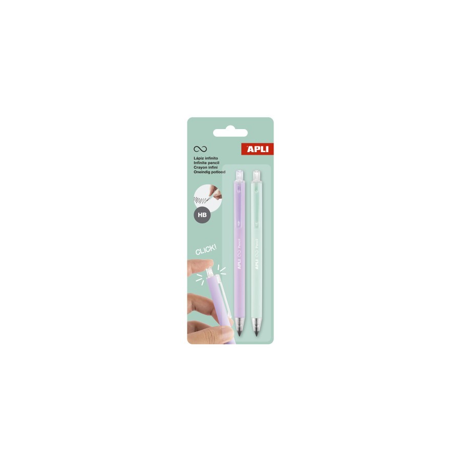 32312-PACK 2 LAPICES RETRACTIL INFINITO LILA/VERDE APLI 20065 32312-PACK 2 LAPICES RETRACTIL INFINITO LILA/VERDE APLI 20065