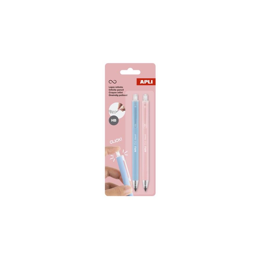 32313-PACK 2 LAPICES RETRACTIL INFINITO AZUL/ROSA APLI 20066 32313-PACK 2 LAPICES RETRACTIL INFINITO AZUL/ROSA APLI 20066