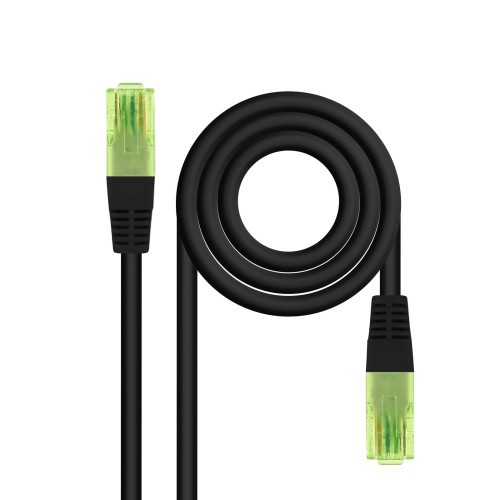 32338-Nanocable Cable de Red Latiguillo RJ45 CAT.6 UTP AWG26 CCA, Negro, 3 m