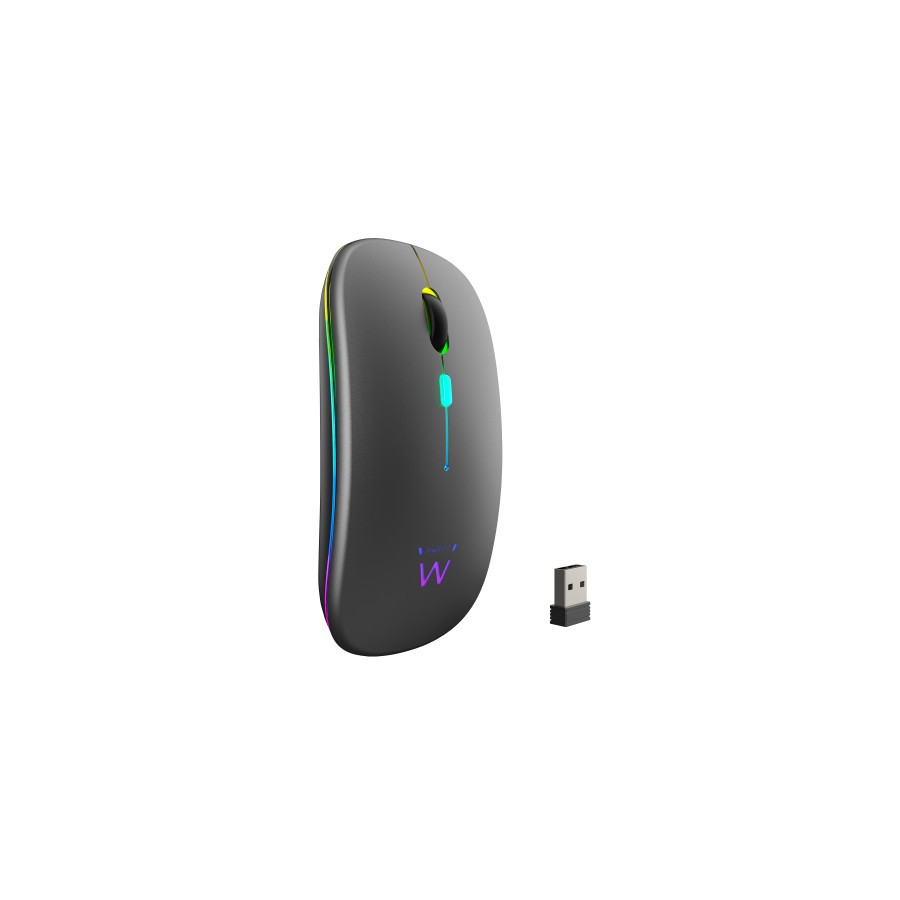 32432-EWENT RATON INALAMBRICO RECARGABLE DUAL CONEXION BLUETOOTH/WIFI, RGB