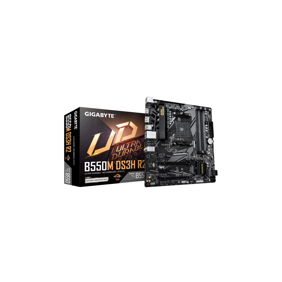32509-GIGABYTE B550M DS3H R2 Placa base - Procesadores AMD Ryzen 5000, VRM de 5+3 fases, hasta 4733 MHz DDR4 (O.C.), 1x 32509-GIGABYTE B550M DS3H R2 Placa base - Procesadores AMD Ryzen 5000, VRM de 5+3 fases, hasta 4733 MHz DDR4 (O.C.), 1x