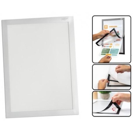 32863-BOLSA 2 MARCOS MAGNETICOS ADHESIVOS A4 GRIS FAIBO 40601