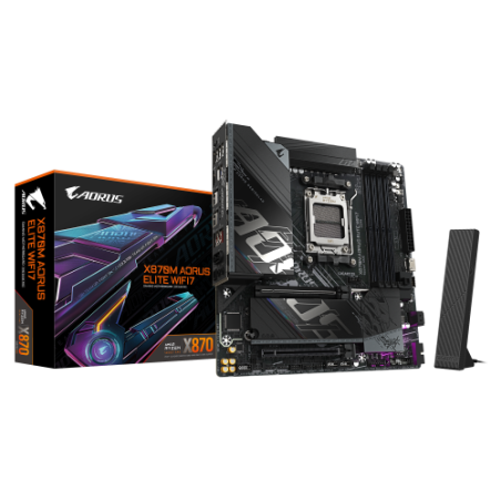 33599-GIGABYTE X870M AORUS ELITE WIFI7 Placa Base - Compatible con procesadores AMD Ryzen 9000, VRM digital de 14+2+2 fa