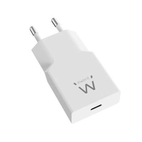 33700-Ewent Cargador Rapido USB-C PD de 20W con Tecnologia GaN y Diseno Ultrafino