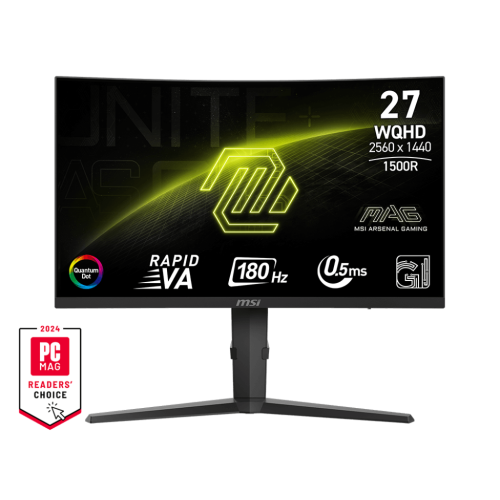 33708-MSI MONITOR MAG 275CQRF QD E2. 27". CURVO 1500R. 2560X1440. 180HZ. NEGRO